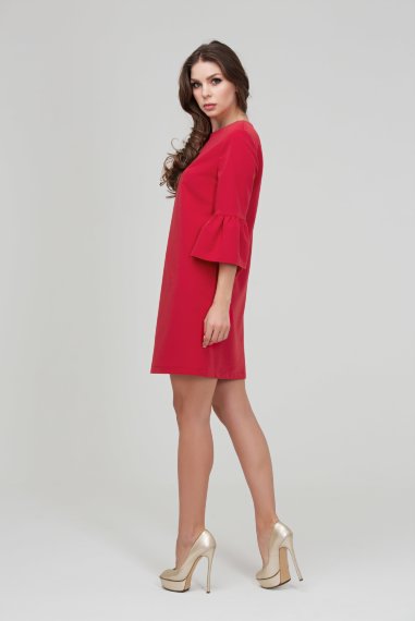 Красное коктейльное платье из ткани гальяно - 3