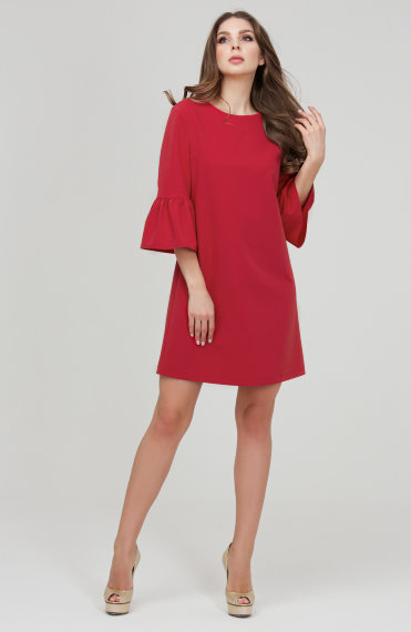 Красное коктейльное платье из ткани гальяно - Красное коктейльное платье из ткани гальяно