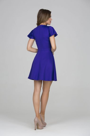 Коктейльное синее платье с юбкой полусолнце - Коктейльное синее платье с юбкой полусолнце 3