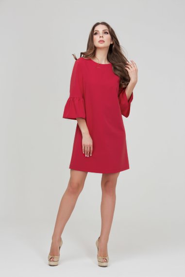 Красное коктейльное платье из ткани гальяно - 2