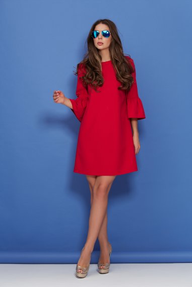 Красное коктейльное платье из ткани гальяно - 5