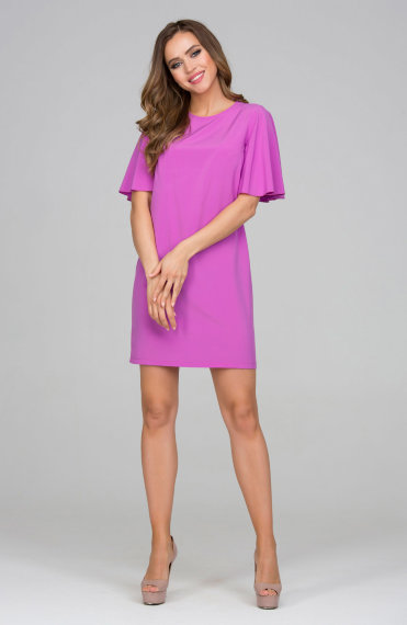 Пурпурное платье прямого силуэта из легкой ткани «ниагара» - Пурпурное платье прямого силуэта из легкой ткани «ниагара»