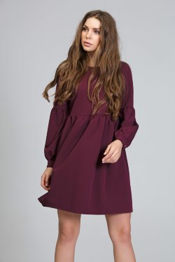 Коктейльное бордовое платье из плательной ткани гальяно