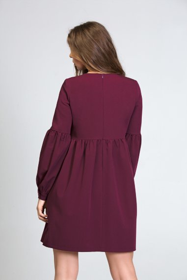Коктейльное бордовое платье из плательной ткани гальяно - 4
