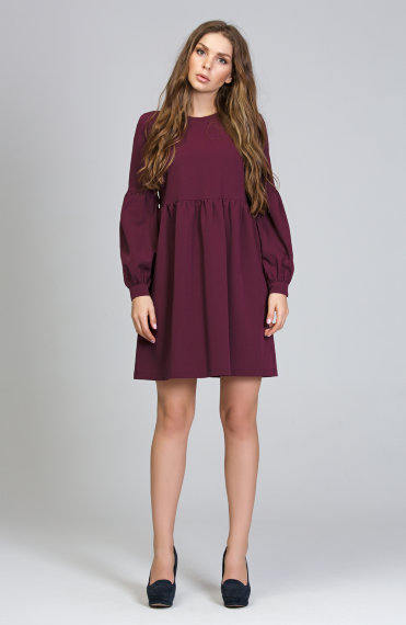 Коктейльное бордовое платье из плательной ткани гальяно - Коктейльное бордовое платье из плательной ткани гальяно