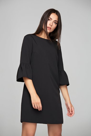 Черное коктейльное платье из ткани гальяно - Изумрудное коктейльное платье из ткани гальяно 3
