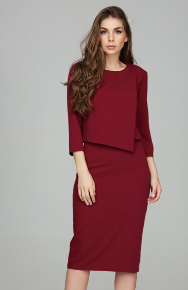 Асимметричная блузка вишневого цвета - Асимметричная блузка вишневого цвета